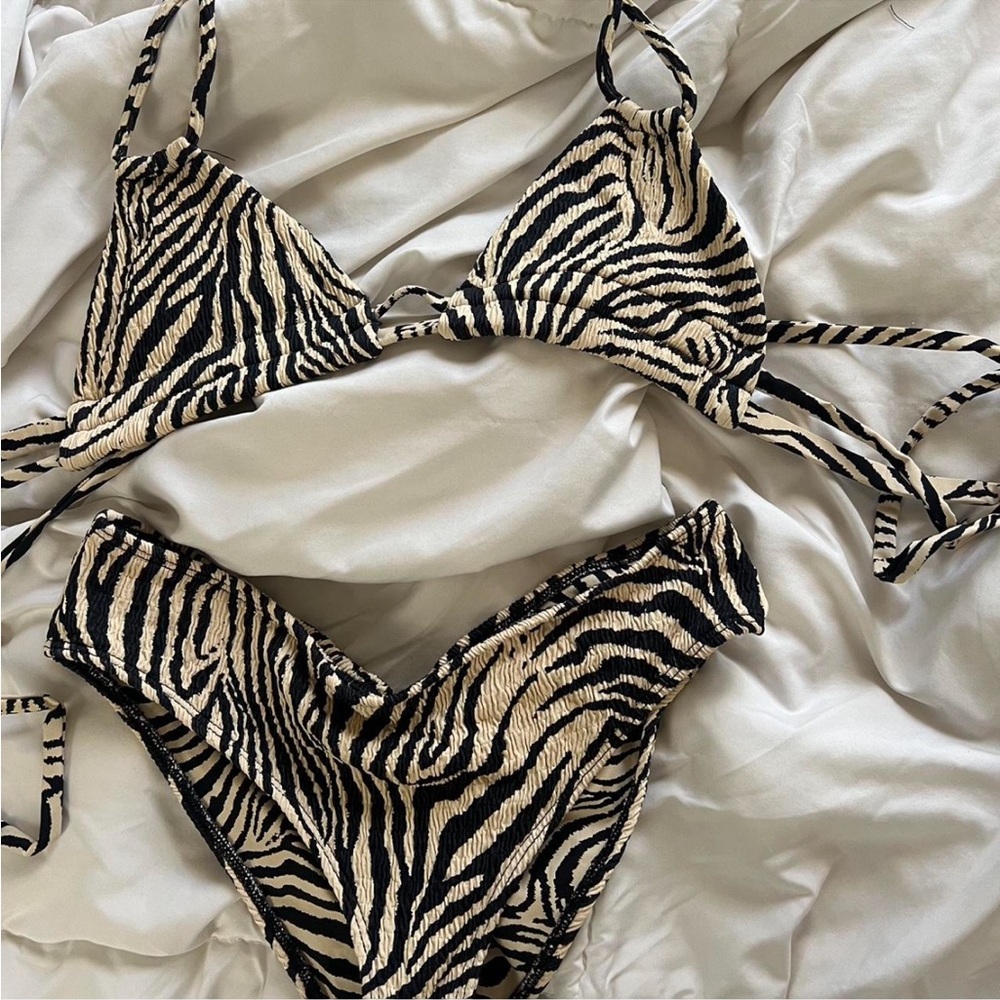 Montce Zebra Stripe Bikini - Black and Cream